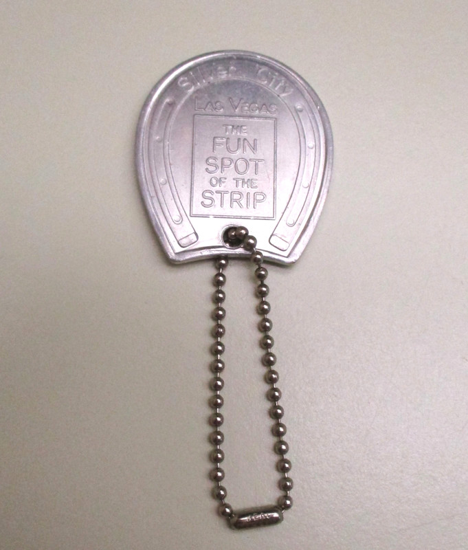 Vintage Horseshoe Shaped Silver City Casino Las Vegas Souvenir Key Chain