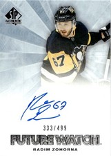 2021-22 SP Authentic Future Watch Retro Autograph Rookie Radim Zohorna RC Auto