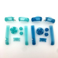 Transparent Green  Clear Blue Luminous AB/LR D-Pad Buttons Kit For Nintendo GBA