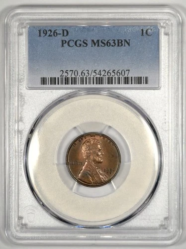 1926-D LINCOLN CENT ~ PCGS MS63 BN (INV#2)