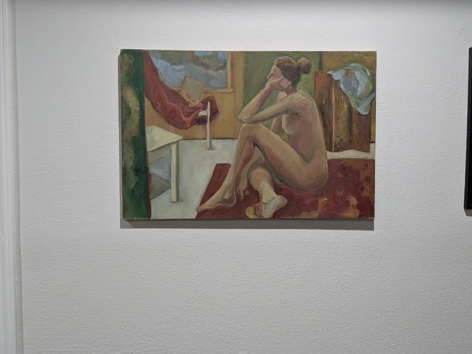 Venta Inmobiliaria Colección Artista Texas Acrílico Desnudo Pintura sobre Lienzo 20" x 30" Foto 3 de 4