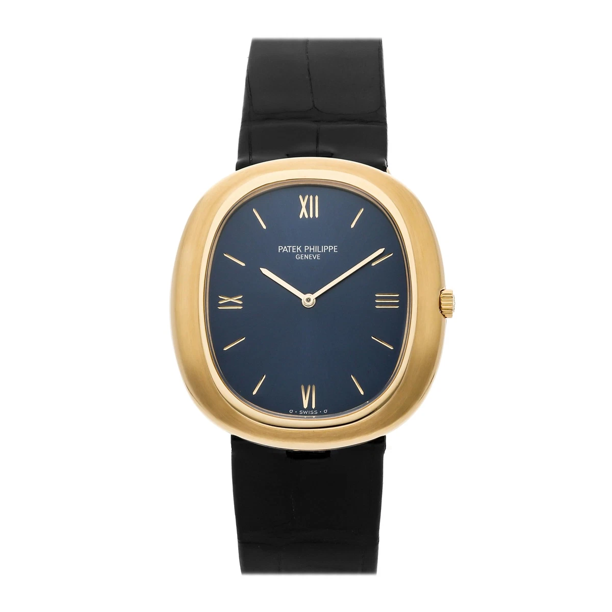 Reloj Patek Philippe Grand Ellipse Dorado Automático Esfera Azul Ovalado 3589J-200