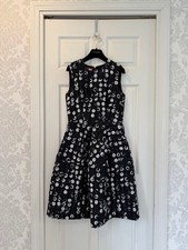 CAROLINA HERRERA Dress Size 4 Special Edition Black White Dot Knee Length