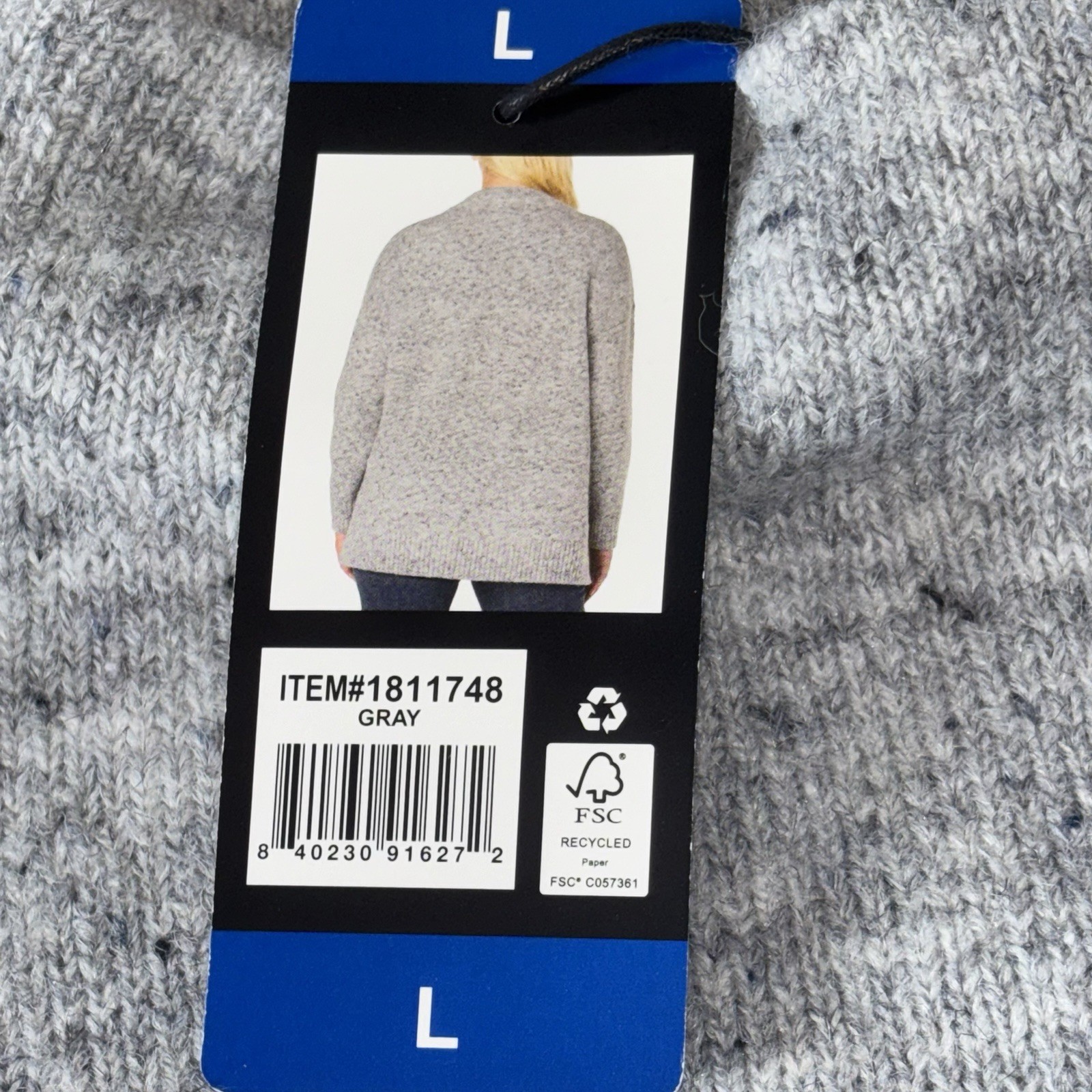 Well Worn Emma - Mock Neck Nep Sweater Size L