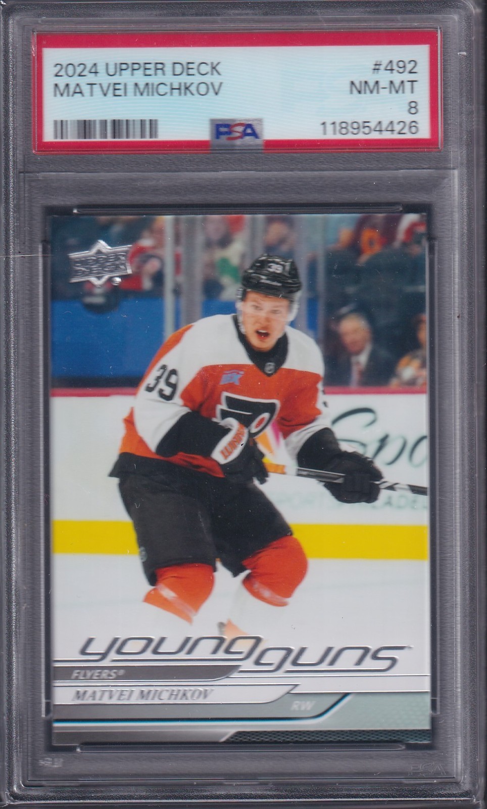 MATVEI MICHKOV - 2024 Upper Deck Young Guns #492, PSA 8