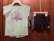 BRAND NEW LITTLE Girl Size 5 2-piece adidas Brand Short Set.