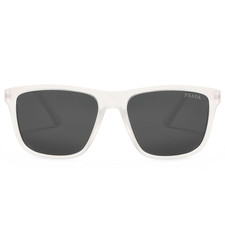 Prad  8019 Sunglasses White Frame Gray Lenses 55-20-140mm UV