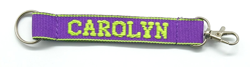 Vintage Name "CAROLYN" Fabric Lanyard Keychain Keyring