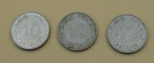 1968 Ecuador 10 Centavos Coin Lot Of 3 Coins