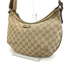 Gucci GG Canvas Shoulder Bag Crossbody Bag Gold Authentic From Japan 0176