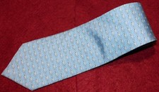 VINEYARD VINES MADE IN U.S.A. LIGHT BLUE/WHITE WHALE MOTIF TIE - DESIGNER TIES.