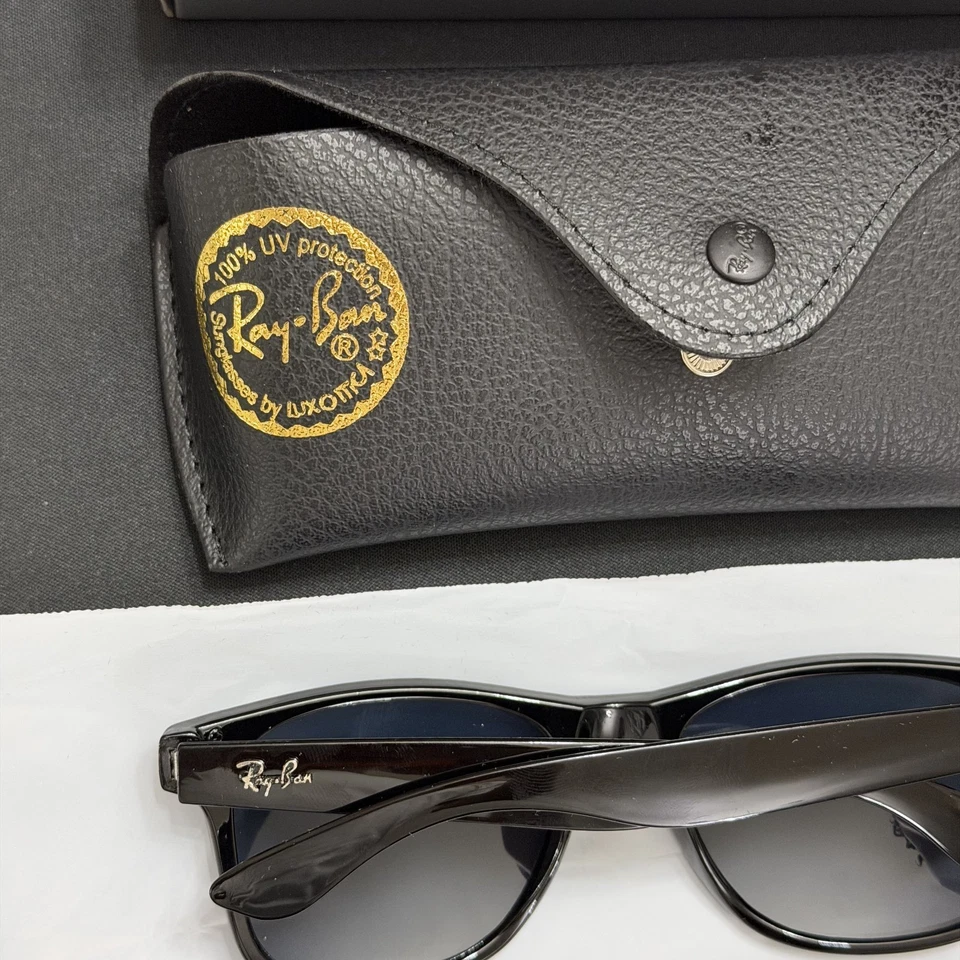 Ray-Ban RB2140 Wayfarer Sunglasses Black Frame Glass Gray Lens 50-22 mm - Image 4 of 4