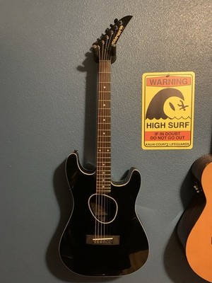 1989 Kramer Ferrington Acoustic Electric Guitar Vintage Original with case Black