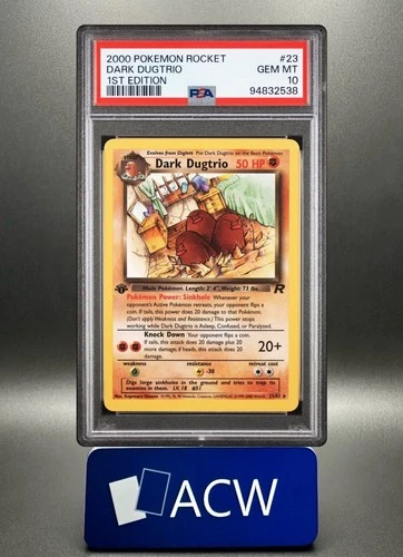 Dark Dugtrio - 2000 Team Rocket #23 🔥 1st Edition PSA 10 🔥 GEM Vintage Pokemon