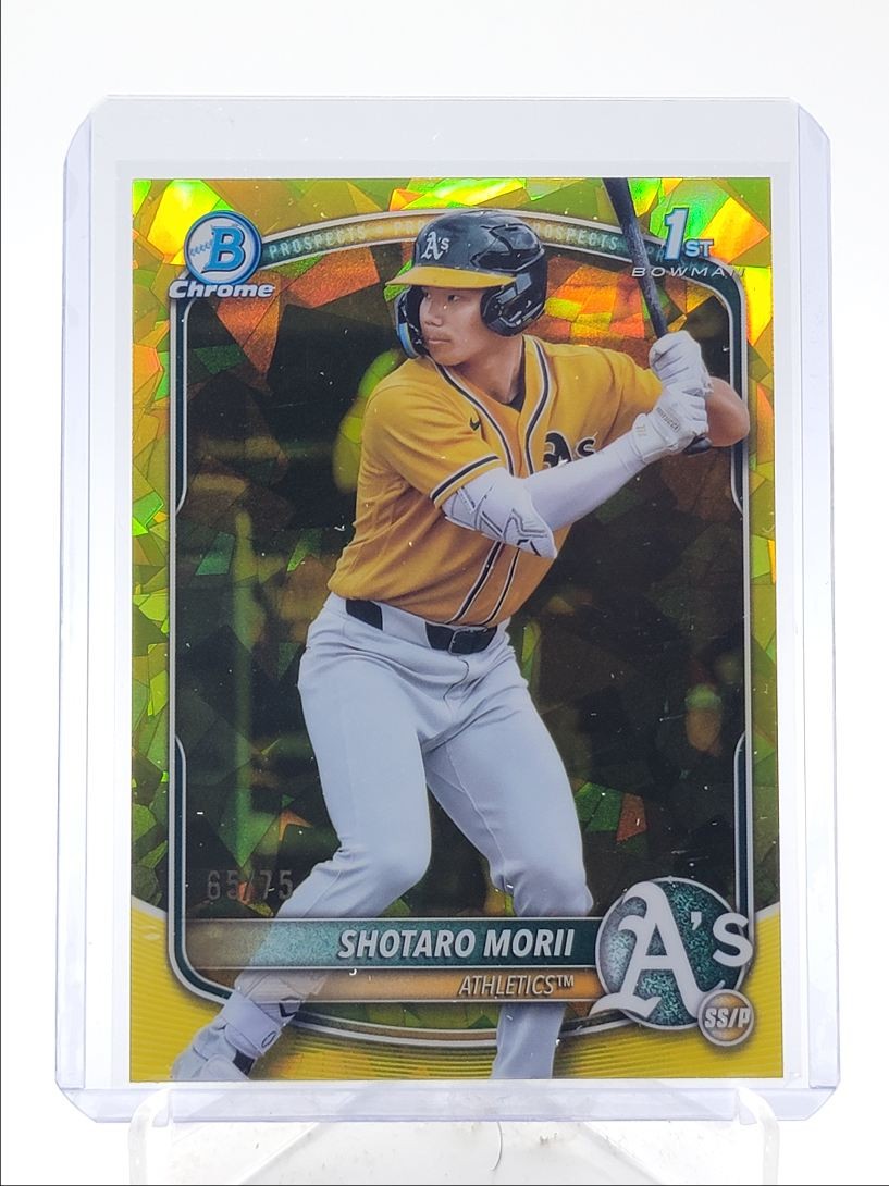 SHOTARO MORII 2025 BOWMAN CHROME 1ST SAPPHIRE YELLOW REFRACTOR B /75 Q4450
