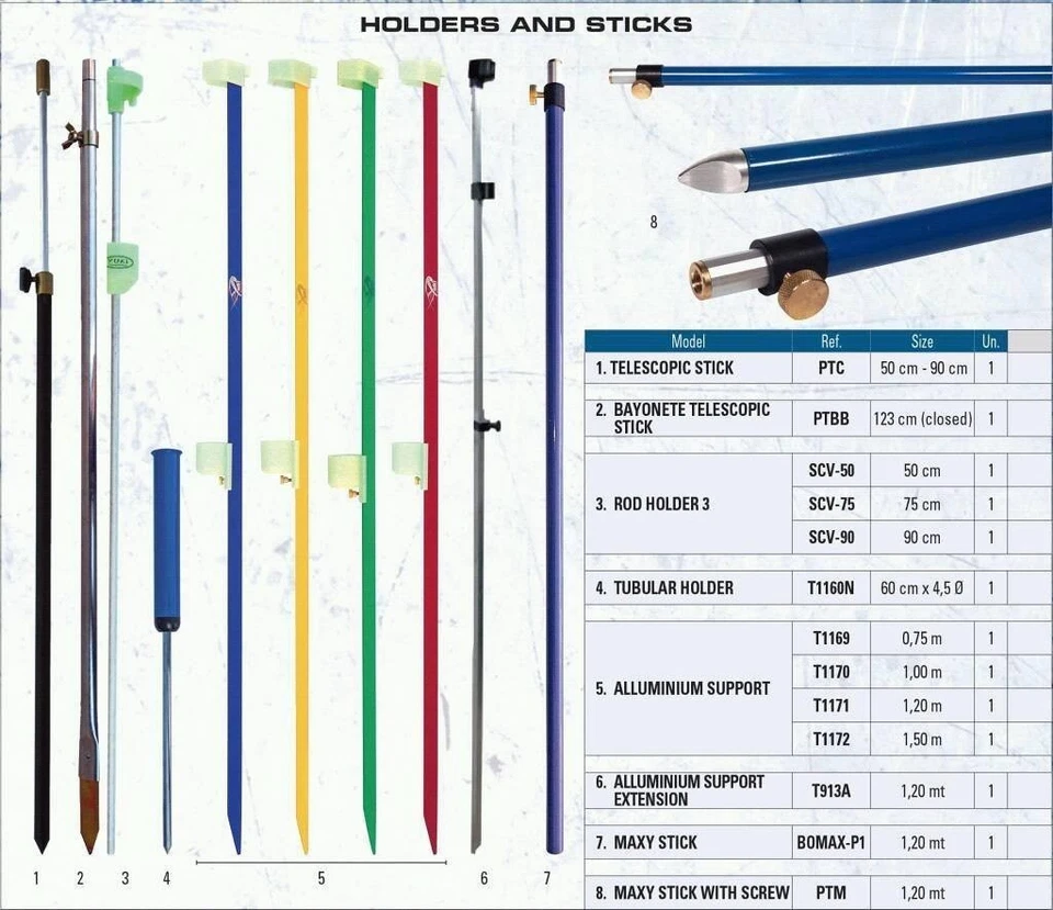 YUKI SINGLE ALUMINIUM Rod Support Sand Spike 0.75m 1.00m 1.20m 1.50m - Image 2 of 4