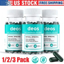 1-3 Pack DEOS Internal Deodorant Supplement - Full Body Deodorizer 30 Capsules 
