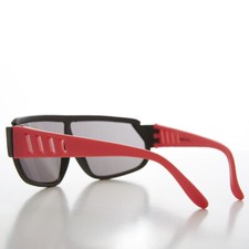 80s Pink Neon Wrap Around Sports Shield Vintage Unisex Sunglass - Barney