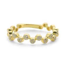 Minimalist 14k Real Solid Gold Small Diamond Stacking Ring