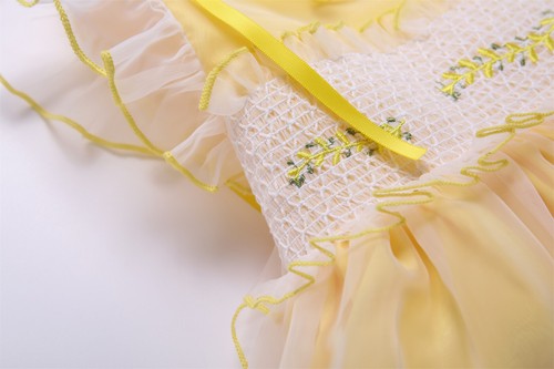 Abito in tulle giallo smoking per ragazza taglia 2 3 4 5 6 8 10 12 anni festa - Foto 7 di 12