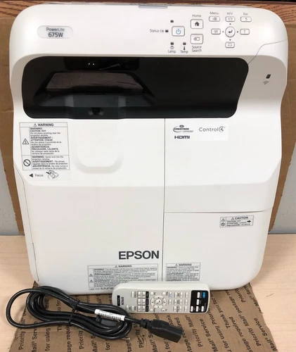 Epson PowerLite Projector 675W H745A 2, 323 HOURS W/REMOTE & POWER CORD