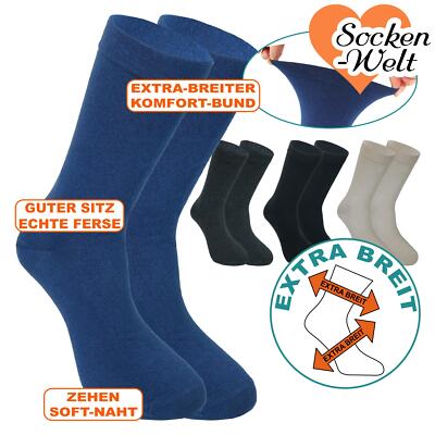 8-16 Paar Extra breit weite Socken wadenlang und bequem