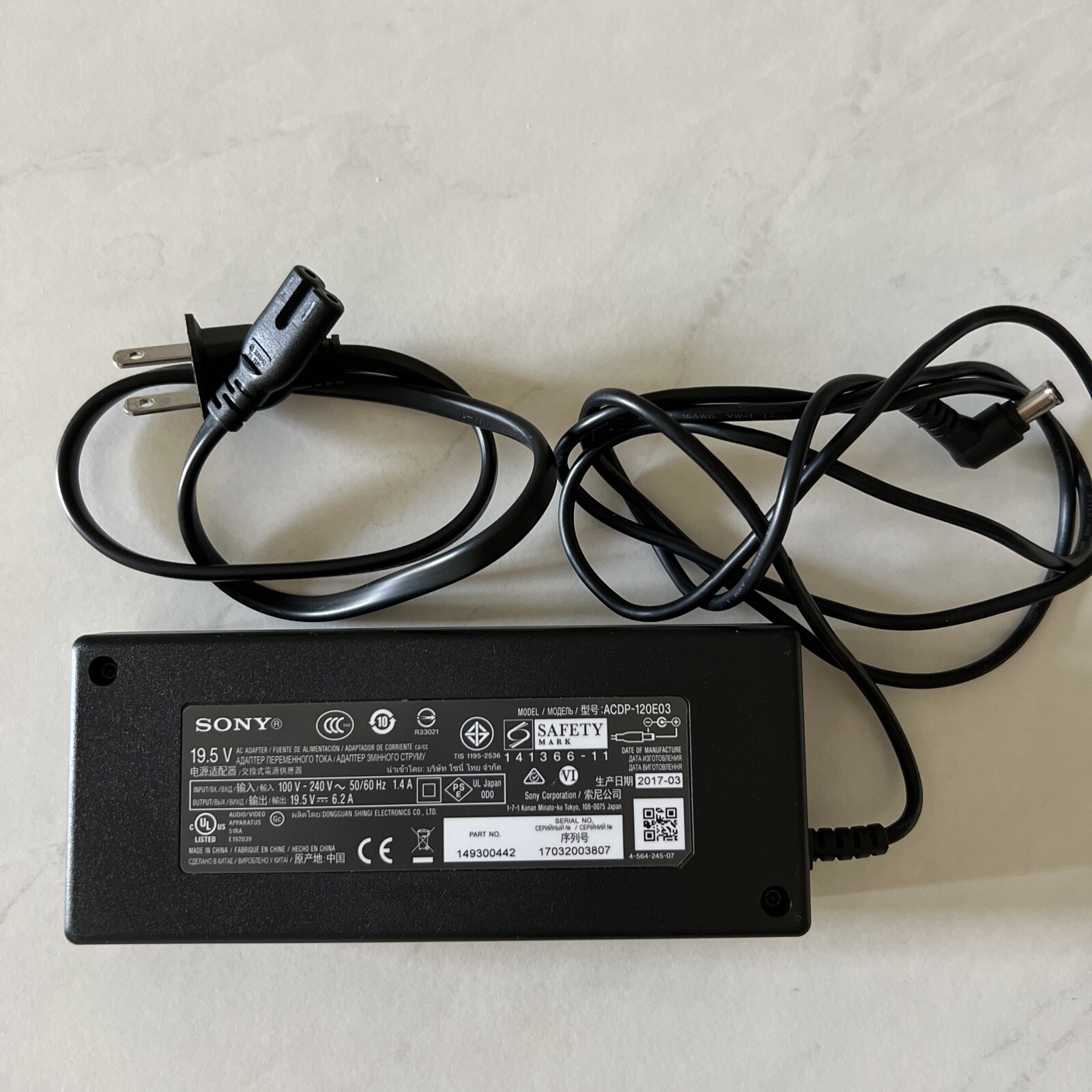Sony OEM AC Adapter — Model KDL55800C — Part 149300442 ACDP120E03 eBay