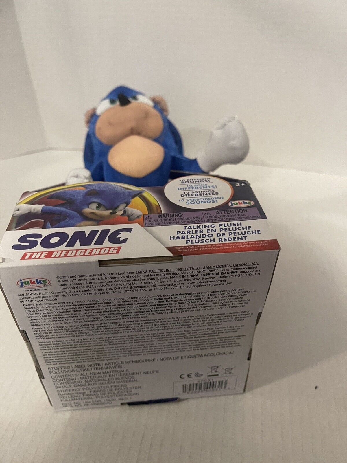 SONIC THE HEDGEHOG TALKING PLUSH 13 2020 SONIC MOVIE 192995400313