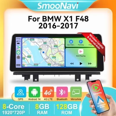 12.3'' Carplay HD 128GB GPS Car Stereo Android Auto Android Für BMW X1 F48 NBT