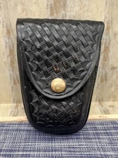 DUTYMAN Police Black Leather Handcuff Case Holder Belt Heavy Duty 8821