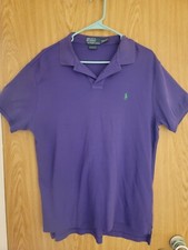 Polo Ralph Lauren Custom Fit Mens Purple Polo Shirt,size L 100 Cotton