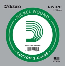 D'Addario NW070 Nickel Wound Single Electric Guitar String .070"