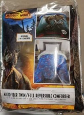 Jurassic World Dominion Reversible Comforter T-Rex Raptor Dinosaurs FULL / TWIN