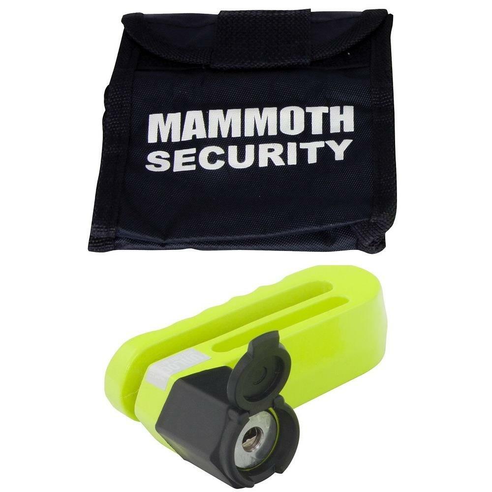 Mammoth Heavy Duty Motorcycle Motorbike Scooter Brake Disc Lock 6mm Yellow New