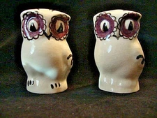 VINTAGE SET of OWL Salt and Pepper Shakers -Kay Finch Style "Whimsical Owls" -3"