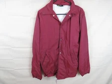 J C Penney's warm up Maroon Bomber Men's Jacket Satin Lined Snap Lined S