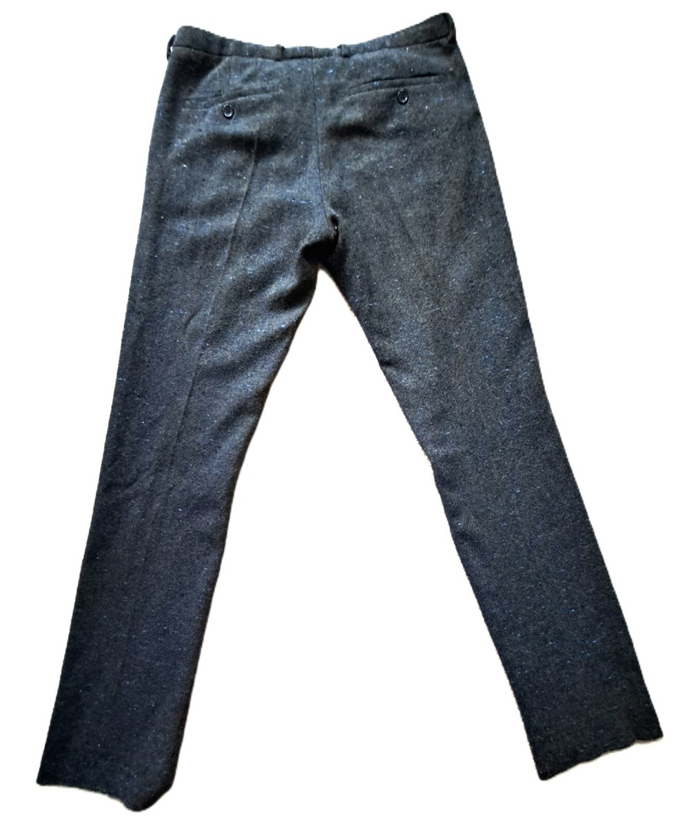 Mens Topman Size W32 L30 Dark Wool Blend Smart Slim-Fit Smart