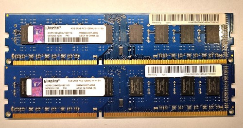 Kingston 8GB (2x4Gb) 2Rx8 PC3-12800 DIMM DDR3 1600MHz Non-ECC Desktop Memory RAM