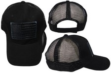 USA Patch Blackout Mesh Acrylic Adjustable Embroidered Cap Hat