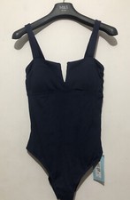 M&S Secret Slimming Sun Smart Chlorine Resistant Swimsuit UPF 50+ UK 14 Navy