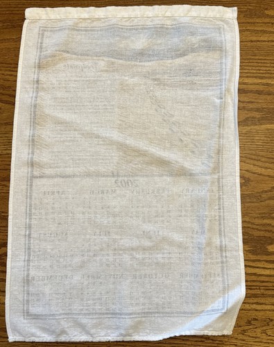 Vtg Linen Tea Towel Wall Hanging 2002 Calendar Beach Footprints Sand Religious - Picture 8 of 11