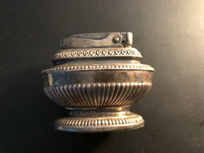Vintage Not Working ''Ronson Queen Anne'' Silver Plated Table Lighter Made in USA