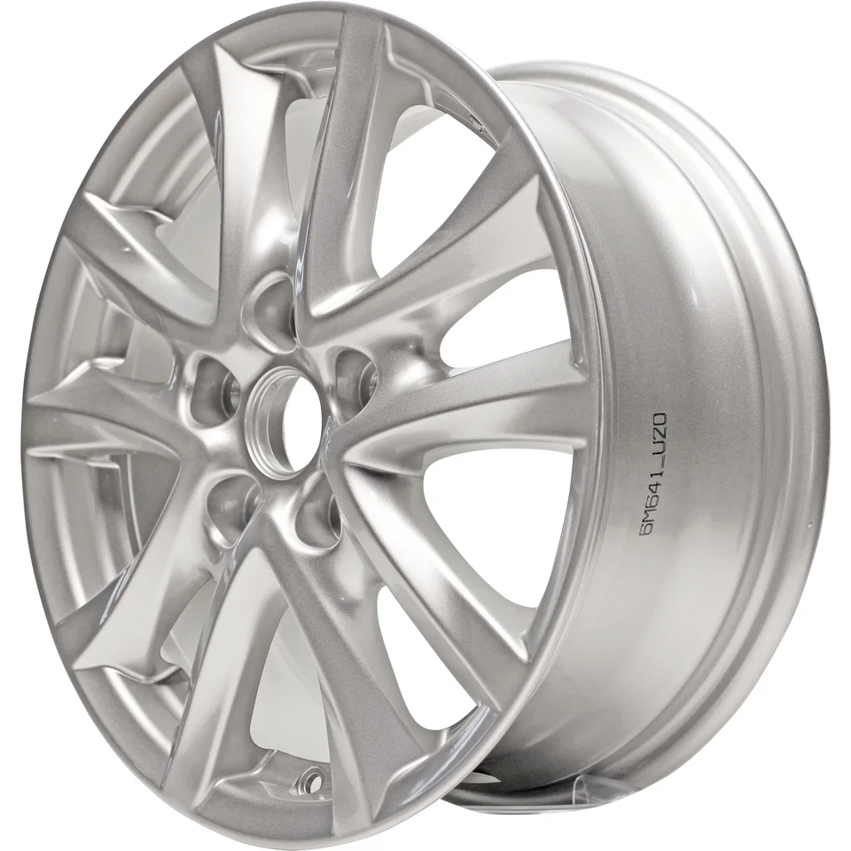 全新 16 英寸 x 6.5 英寸银色合金替换轮圈 2014 - 2018 年适用于马自达 3 — 第 2/4 张图片