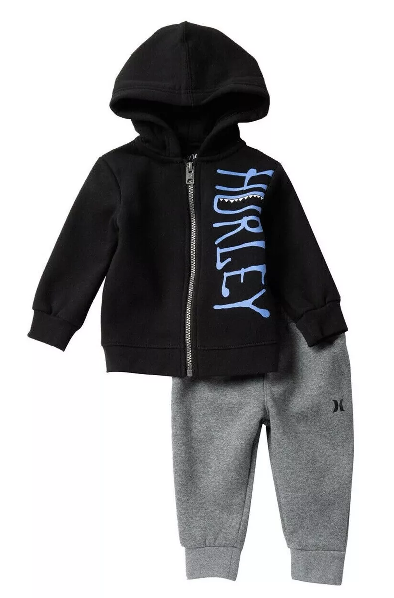 HURLEY Baby Boy s Fleece 2 Piece Set Hoodie Joggers Sweatpants 12 Months NWT eBay