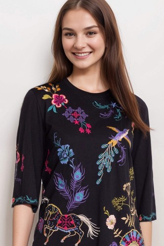 Johnny Was JWLA Ariela Boxy Knit Tee J17124-9 - Picture 4 of 18