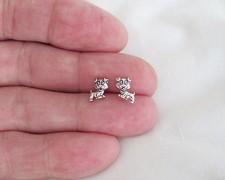 Sterling Silver 8mm Puppy Dog Hypo-Allergenic Post stud earrings.