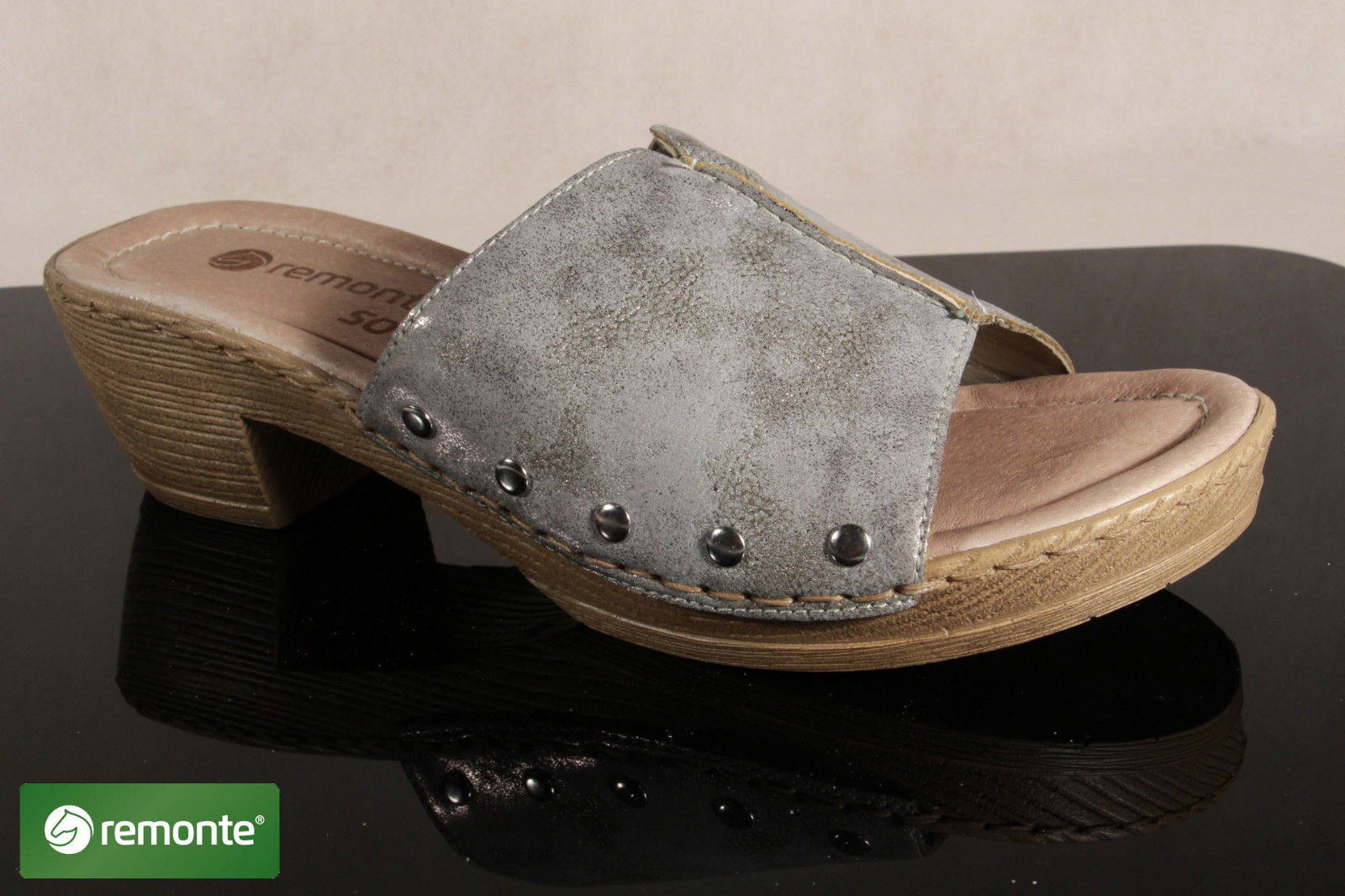 APL Remonte Pantoletten Pantolette Hausschuhe Pantoffel D6957 grau