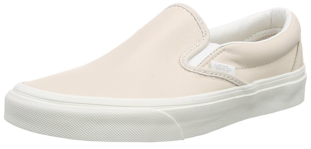 mens white leather slip on vans