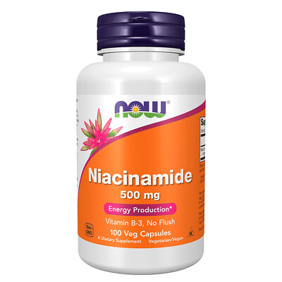 #ad NOW FOODS Niacinamide B 3 500 mg 100 Veg Capsules $12.48