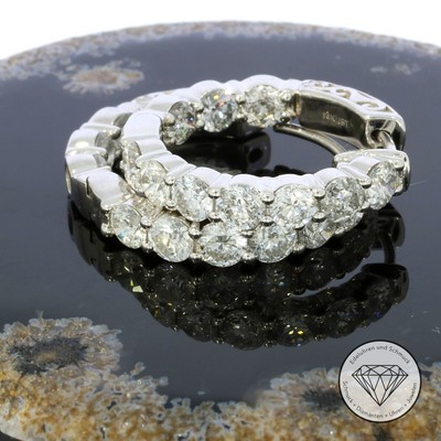 Wert 19.500,- Elegante 5,00 Ct Brillant Damen Creolen 585 Weiß Gold T0295 xxyy